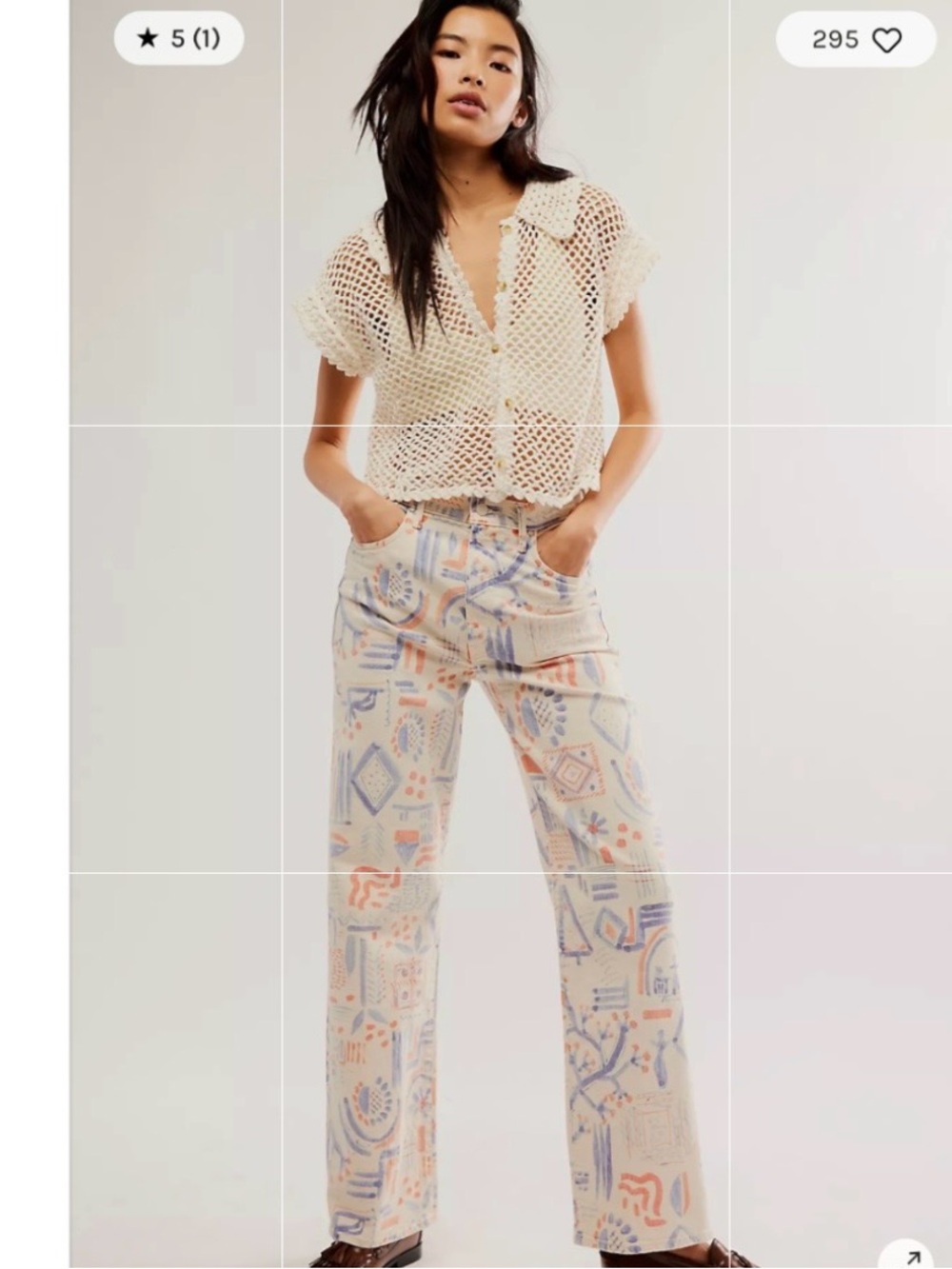 MOTHER The Printed Maven Skimp Wide Leg Jeans Size 27 NWT